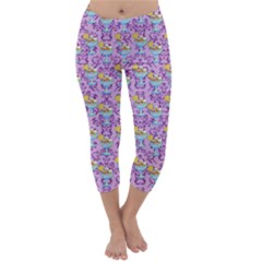 Paisley Lilac Sundaes Capri Winter Leggings  by snowwhitegirl