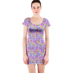 Paisley Lilac Sundaes Short Sleeve Bodycon Dress by snowwhitegirl