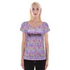 Paisley Lilac Sundaes Cap Sleeve Top by snowwhitegirl