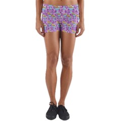 Paisley Lilac Sundaes Yoga Shorts by snowwhitegirl