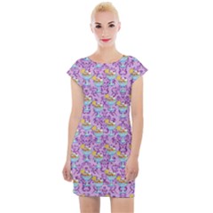 Paisley Lilac Sundaes Cap Sleeve Bodycon Dress by snowwhitegirl