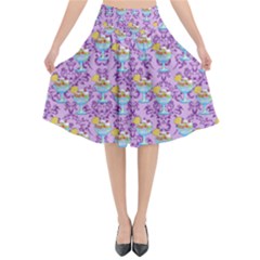 Paisley Lilac Sundaes Flared Midi Skirt by snowwhitegirl