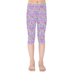 Paisley Lilac Sundaes Kids  Capri Leggings  by snowwhitegirl