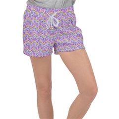 Paisley Lilac Sundaes Women s Velour Lounge Shorts by snowwhitegirl