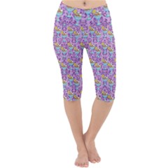 Paisley Lilac Sundaes Lightweight Velour Cropped Yoga Leggings by snowwhitegirl