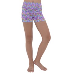 Paisley Lilac Sundaes Kids  Lightweight Velour Yoga Shorts by snowwhitegirl