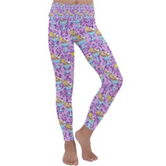 Paisley Lilac Sundaes Kids  Lightweight Velour Classic Yoga Leggings by snowwhitegirl