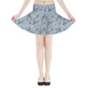 Skeleton Blue Background Mini Flare Skirt View3