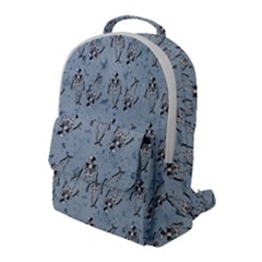 Skeleton Blue Background Flap Pocket Backpack (large) by snowwhitegirl