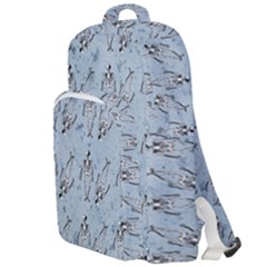 Skeleton Blue Background Double Compartment Backpack by snowwhitegirl