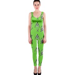 Skeleton Green One Piece Catsuit by snowwhitegirl