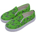 Skeleton Green Kids  Canvas Slip Ons View2