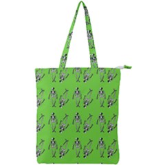 Skeleton Green Double Zip Up Tote Bag