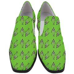 Skeleton Green Slip On Heel Loafers by snowwhitegirl