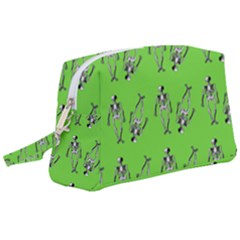 Skeleton Green Wristlet Pouch Bag (large)