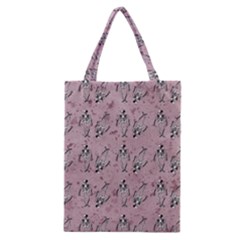 Skeleton Pink Background Classic Tote Bag by snowwhitegirl