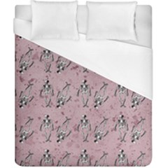 Skeleton Pink Background Duvet Cover (california King Size)