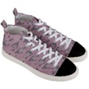 Skeleton Pink Background Men s Mid-Top Canvas Sneakers View3