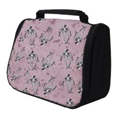 Skeleton Pink Background Full Print Travel Pouch (small)