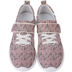 Skeleton Pink Background Men s Velcro Strap Shoes by snowwhitegirl