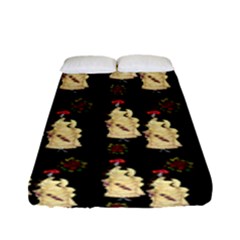 Victorian Skeleton Black Fitted Sheet (full/ Double Size) by snowwhitegirl