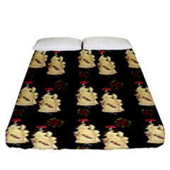 Victorian Skeleton Black Fitted Sheet (queen Size) by snowwhitegirl