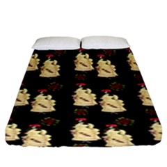 Victorian Skeleton Black Fitted Sheet (king Size) by snowwhitegirl