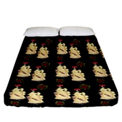 Victorian Skeleton Black Fitted Sheet (california King Size) by snowwhitegirl