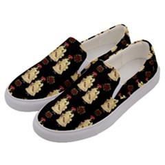 Victorian Skeleton Black Men s Canvas Slip Ons by snowwhitegirl