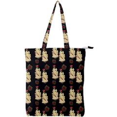 Victorian Skeleton Black Double Zip Up Tote Bag by snowwhitegirl