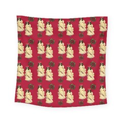 Victorian Skeleton Red Square Tapestry (small) by snowwhitegirl