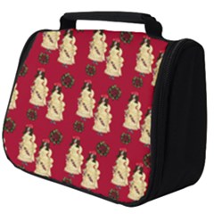 Victorian Skeleton Red Full Print Travel Pouch (big)