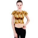 Victorian Skeleton Orange Crew Neck Crop Top View1