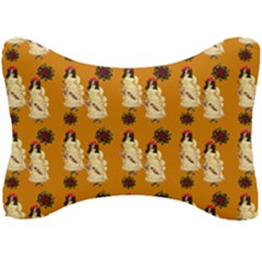 Victorian Skeleton Orange Seat Head Rest Cushion by snowwhitegirl