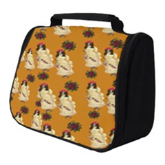 Victorian Skeleton Orange Full Print Travel Pouch (small)