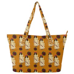 Victorian Skeleton Orange Full Print Shoulder Bag by snowwhitegirl