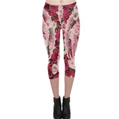 Guadalupe Roses Capri Leggings  by snowwhitegirl