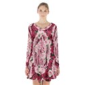 Guadalupe Roses Long Sleeve Velvet V-neck Dress View1