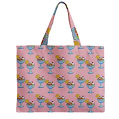 Ice Cream Sundae Pink Zipper Mini Tote Bag