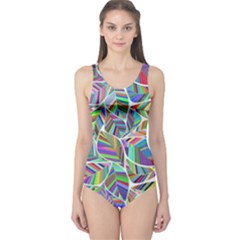 Leaves Leaf Nature Ecological One Piece Swimsuit by Mariart