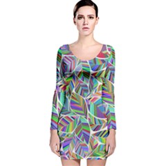 Leaves Leaf Nature Ecological Long Sleeve Velvet Bodycon Dress by Mariart