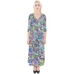 Leaves Leaf Nature Ecological Quarter Sleeve Wrap Maxi Dress by Mariart