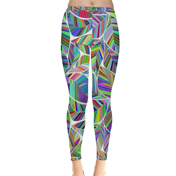 Leaves Leaf Nature Ecological Inside Out Leggings