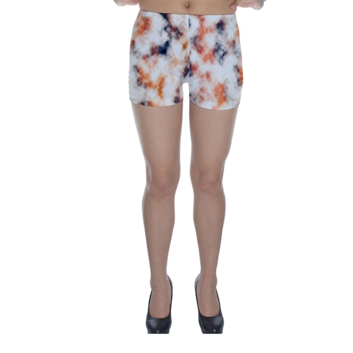 Multicolored Blur Abstract Texture Skinny Shorts