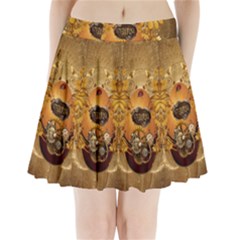 Awesome Steampunk Easter Egg With Flowers, Clocks And Gears Pleated Mini Skirt by FantasyWorld7