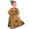 Awesome Steampunk Easter Egg With Flowers, Clocks And Gears Kids  Sailor Dress View1