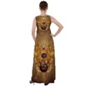 Awesome Steampunk Easter Egg With Flowers, Clocks And Gears Empire Waist Velour Maxi Dress View2