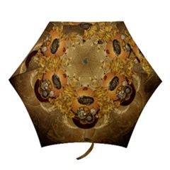 Awesome Steampunk Easter Egg With Flowers, Clocks And Gears Mini Folding Umbrellas by FantasyWorld7