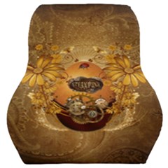 Awesome Steampunk Easter Egg With Flowers, Clocks And Gears Car Seat Back Cushion  by FantasyWorld7