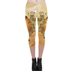 Wonderful Easter Egg With Flowers And Snail Capri Leggings  by FantasyWorld7